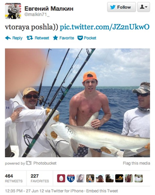 Illustration for article titled Evgeni Malkin Tweet Fish Catch Best